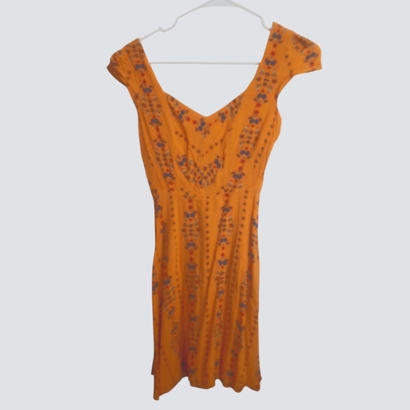 Urban Outfitters Mustard Yellow Flutter Sleeve Sundress XS - Picture 1 of 6